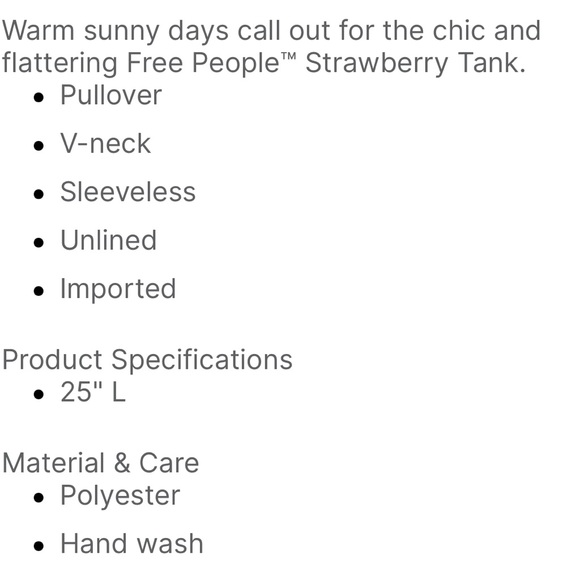 NWT Free People Strawberry Tank - Picture 5 of 8